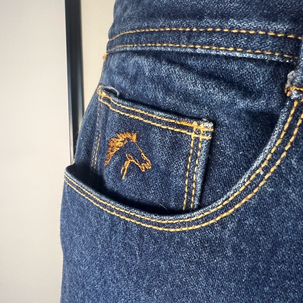 Jordache vintage 80s Blue Jeans with Embroidered Horse straight leg - Picture 4 of 4